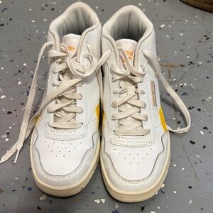 Reebok White and Yellow High-Top Sneakers